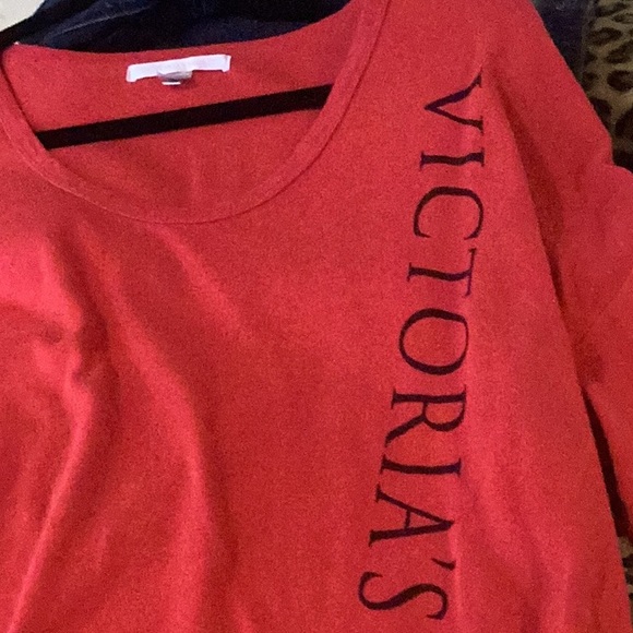 Victoria’s Secret Red Sleepshirt w/ Black Lettering - Picture 7 of 9